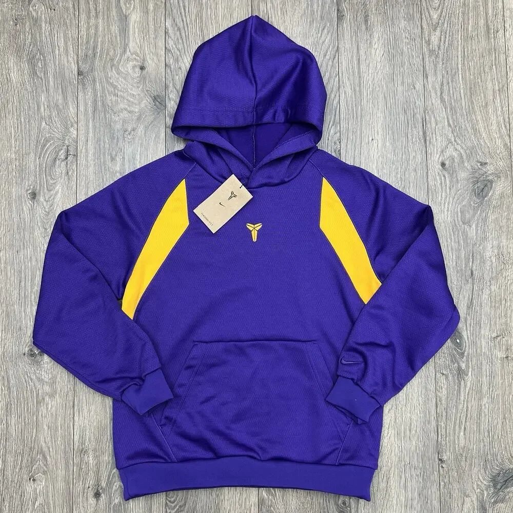 Nike Kobe Hoodie Size XL Big Kids Court Purple Gold Therma Fit Pullover $52